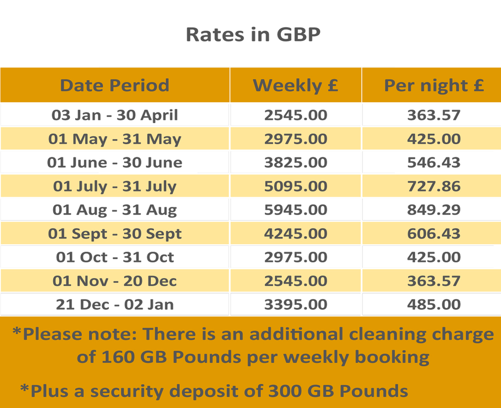 Casa Grande Holidays Rates in GBP
